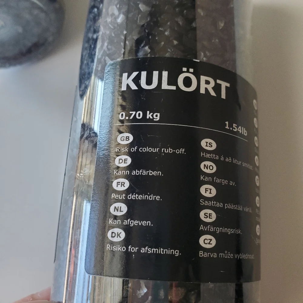 IKEA Kulort Set of 2 Black Metallic Sheen Crushed Glass Vase Fillers Accents NWT